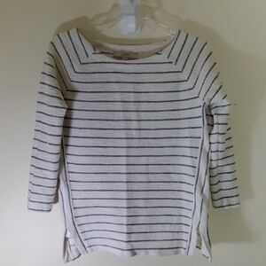 Loft Striped White and Black Women's Top Size S